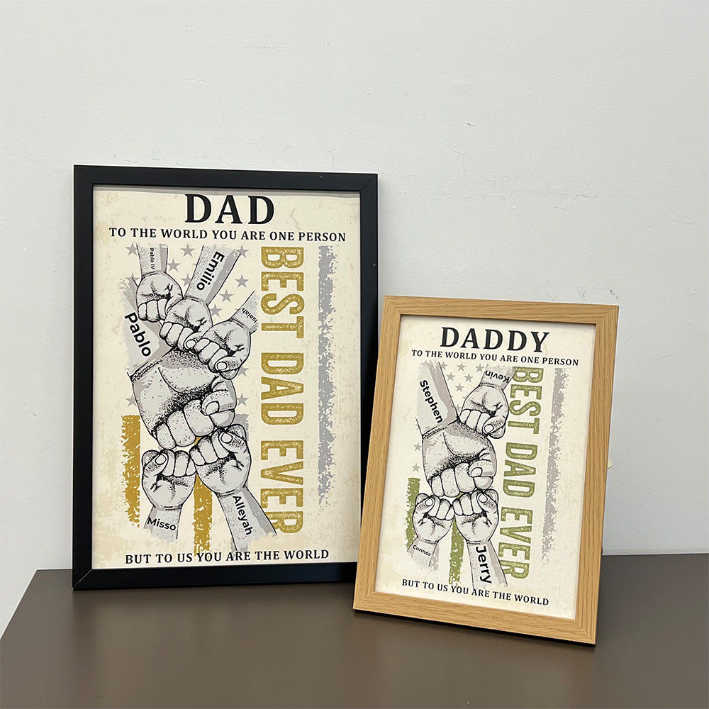 50%OFF⭐️Dad To Us You Are The World Fist Bump - Gift For Father Frame