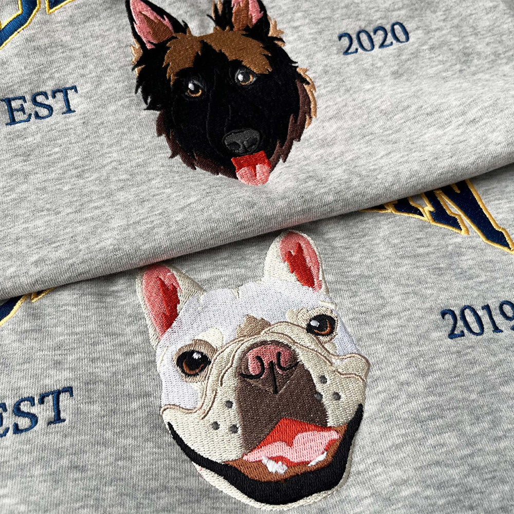 50%OFF⭐️Custom Embroidered Hoodie/Sweatshirt With Pet Portrait