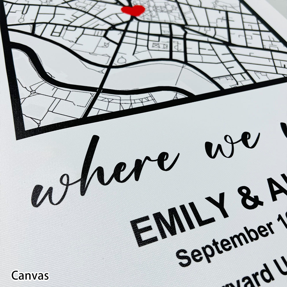 50%OFF⭐️Personalized First Date Map Framed Gift For Couples