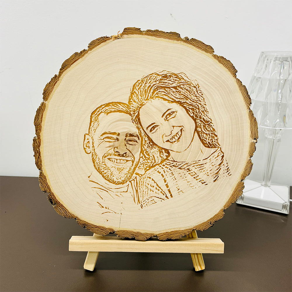50%OFF ⭐️ Custom Natural Wood Slice With Photo And Engraved Text