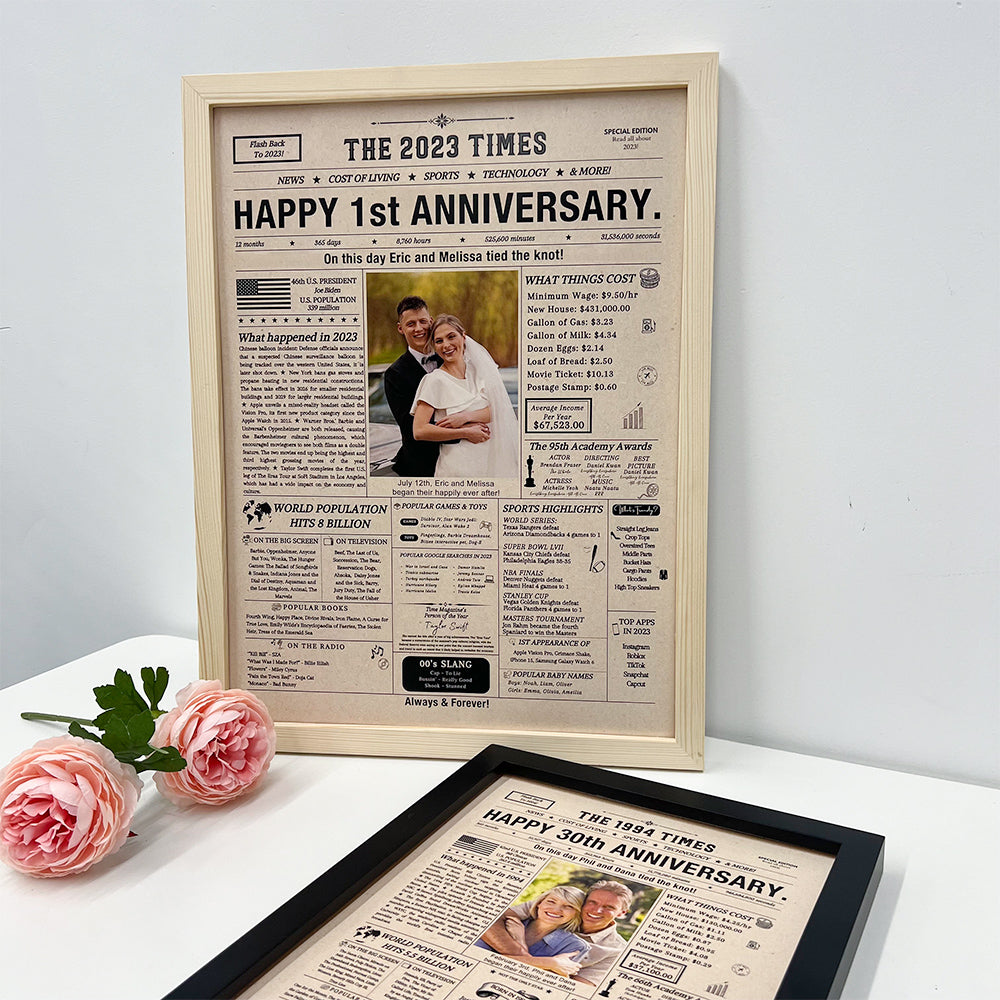 50%OFF⭐️Personalized Birthday & Anniversary Newspaper Poster Frame