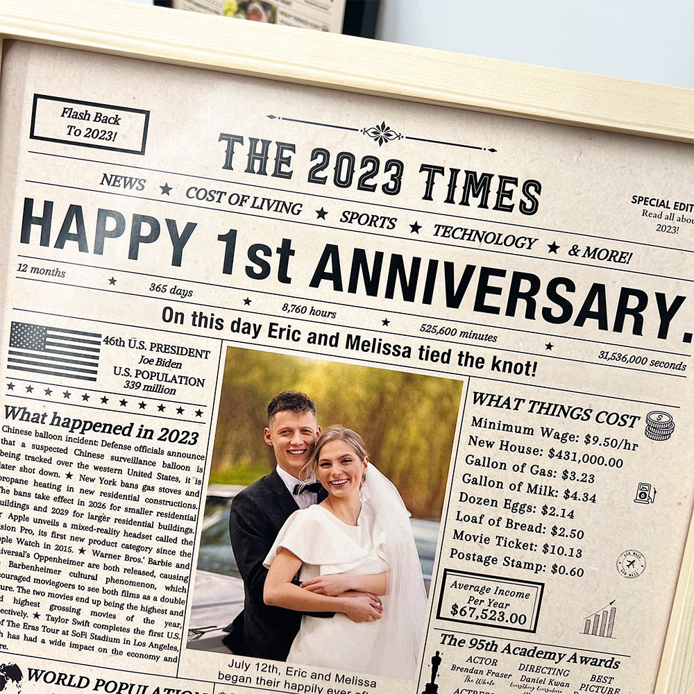 50%OFF⭐️Personalized Birthday & Anniversary Newspaper Poster Frame