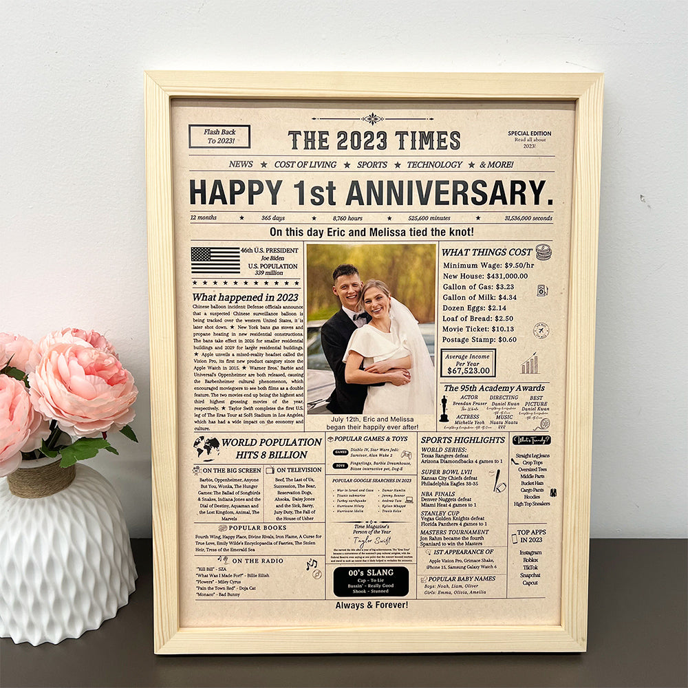 50%OFF⭐️Personalized Birthday & Anniversary Newspaper Poster Frame