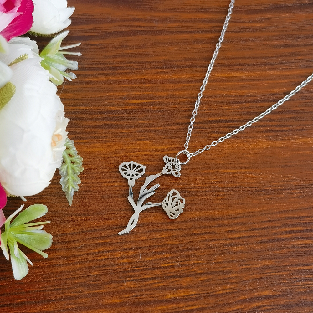 Combined Birth Flower Bouquet Necklace