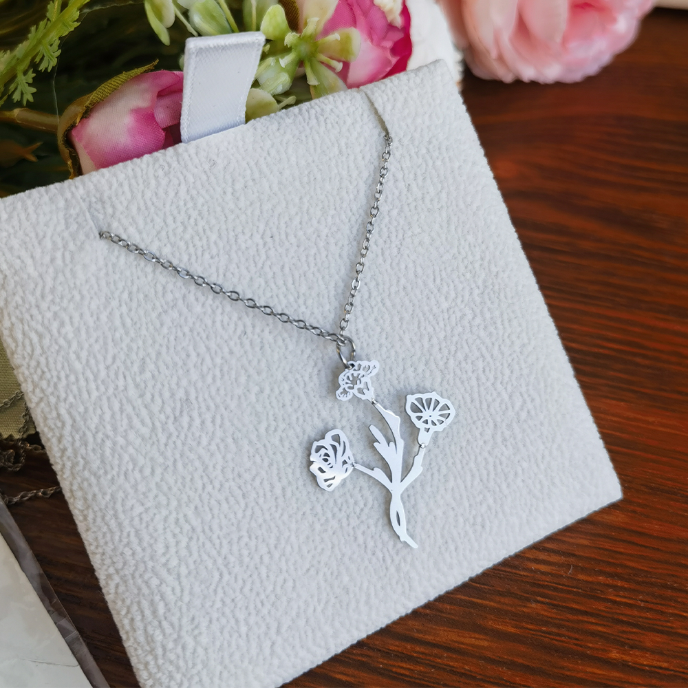 Combined Birth Flower Bouquet Necklace