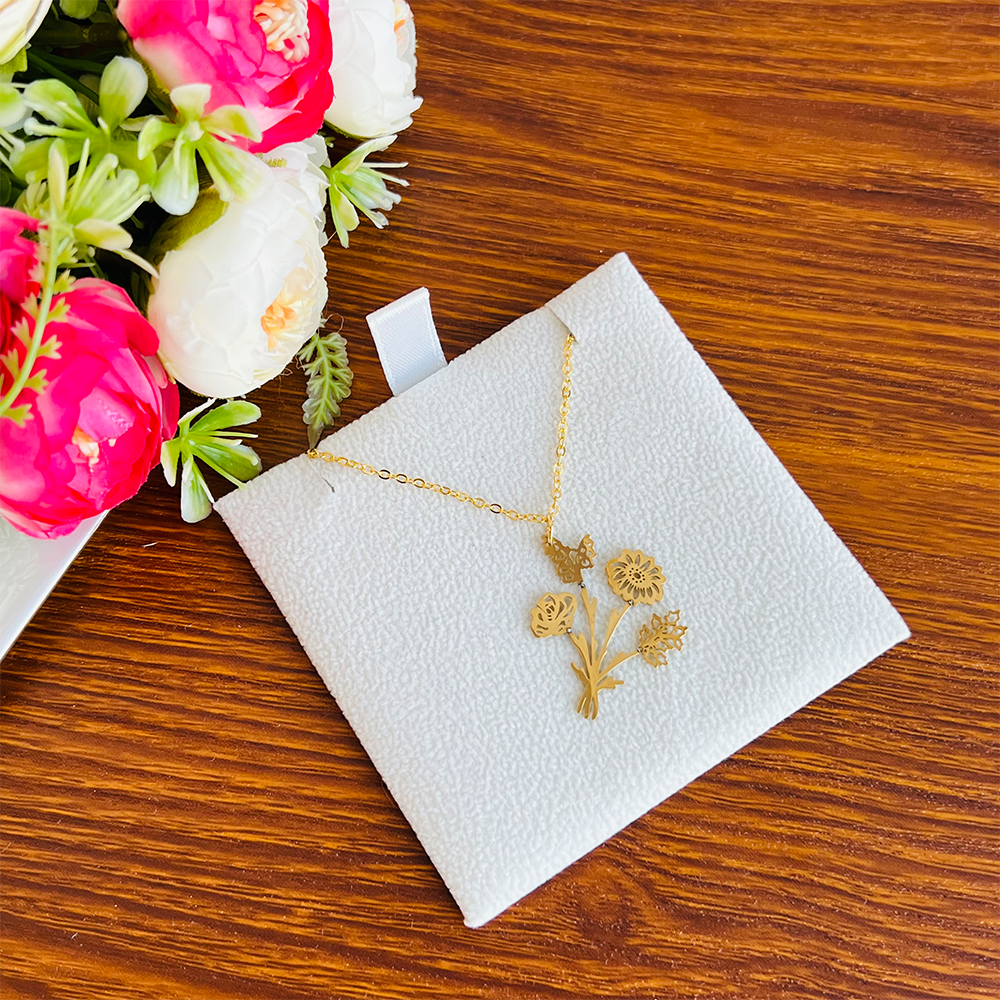Combined Birth Flower Bouquet Necklace