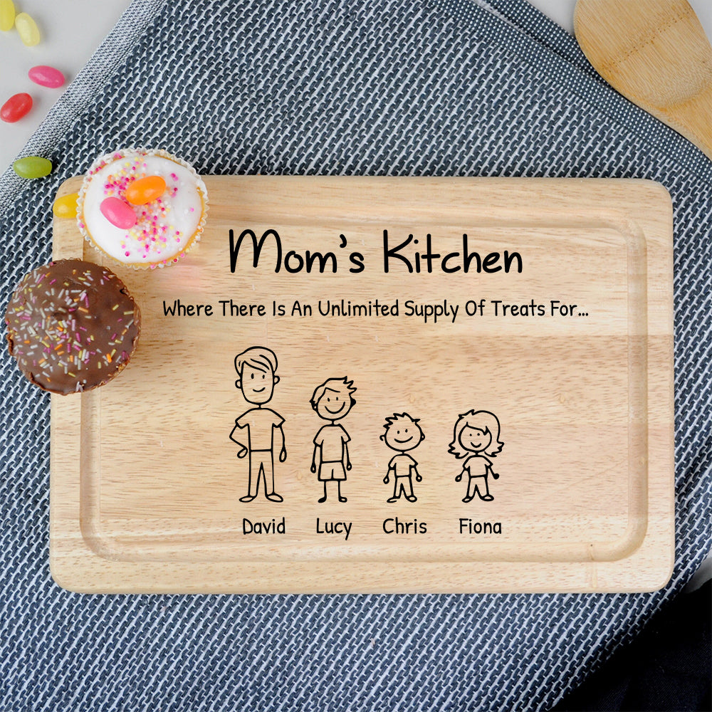 50%OFF⭐️Personalised Mom's Kitchen Wood Cutting Board