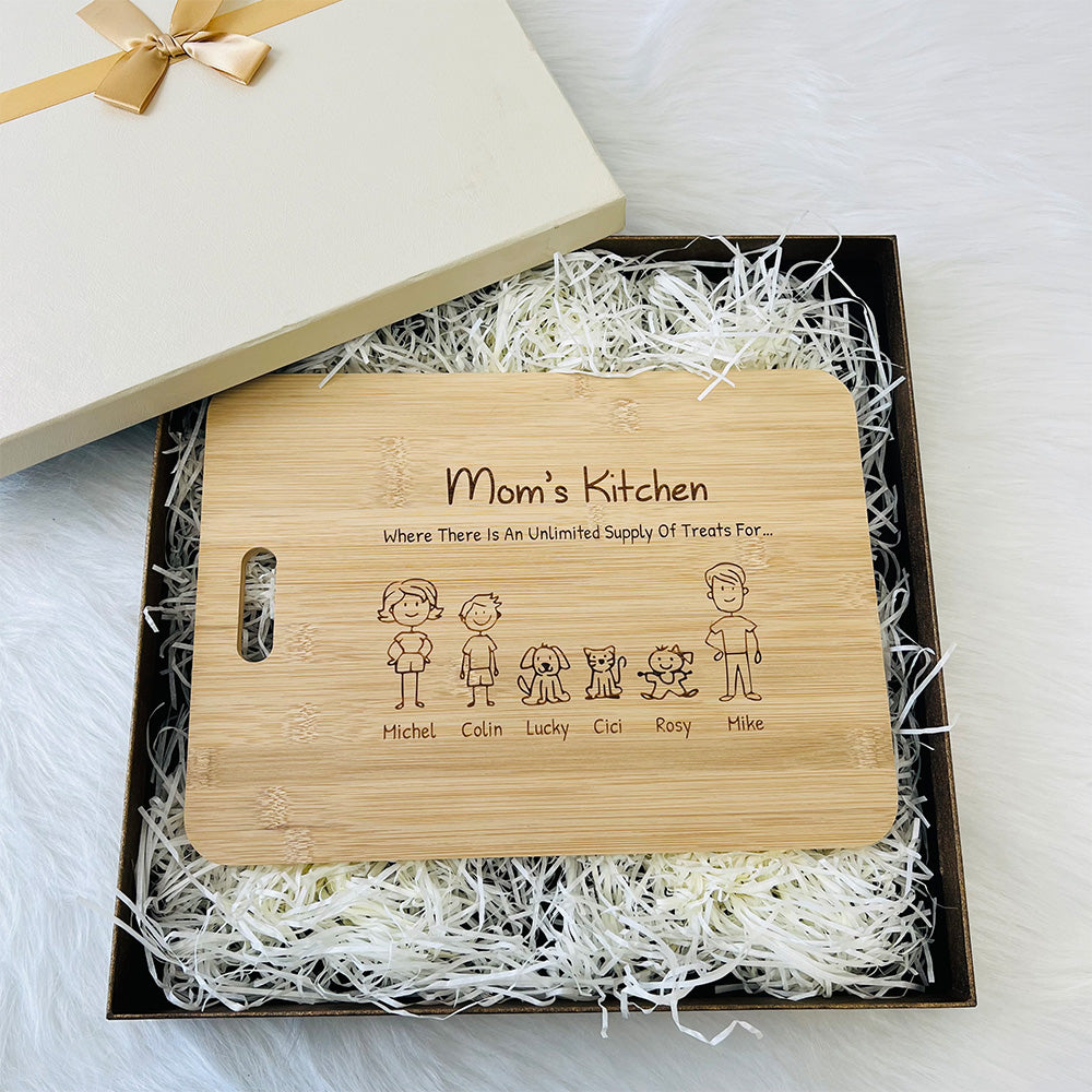 50%OFF⭐️Personalised Mom's Kitchen Wood Cutting Board