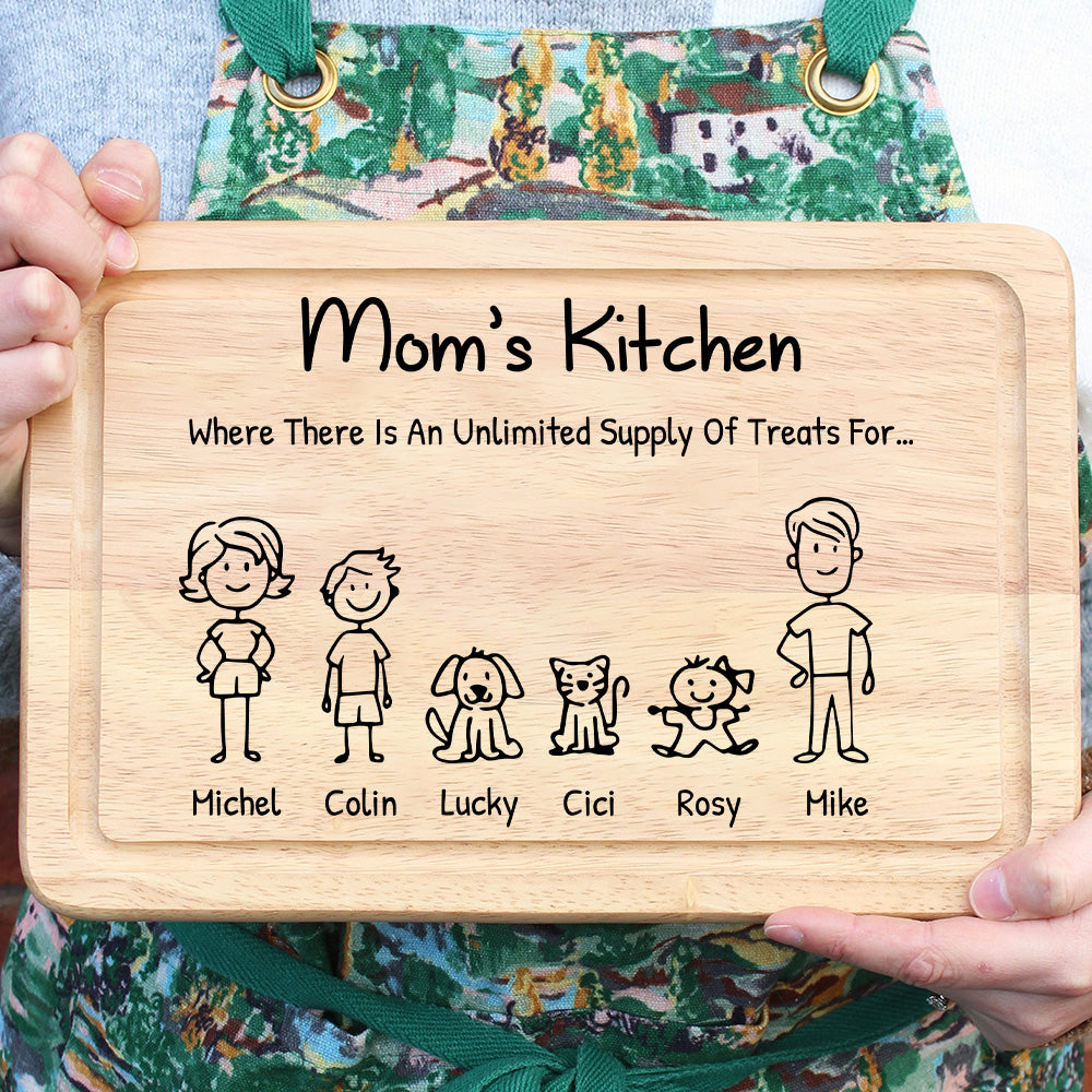 50%OFF⭐️Personalised Mom's Kitchen Wood Cutting Board