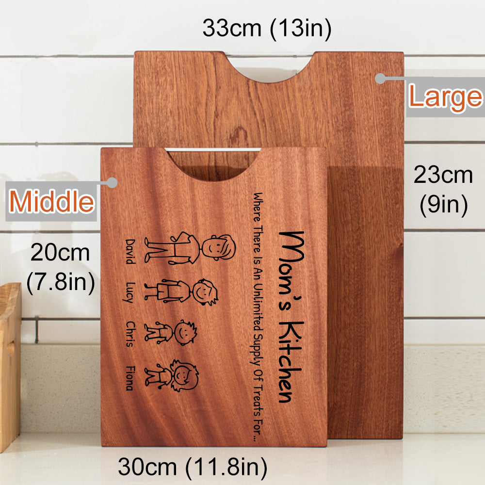 50%OFF⭐️Personalised Mom's Kitchen Wood Cutting Board