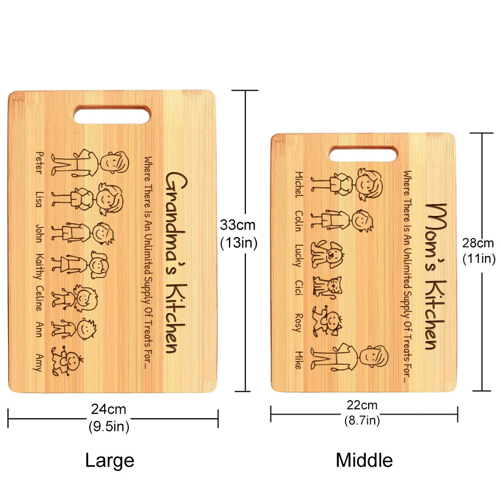 50%OFF⭐️Personalised Mom's Kitchen Wood Cutting Board
