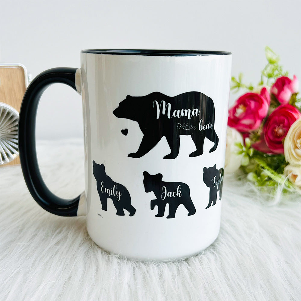 Mama Bear Custom Names Mug