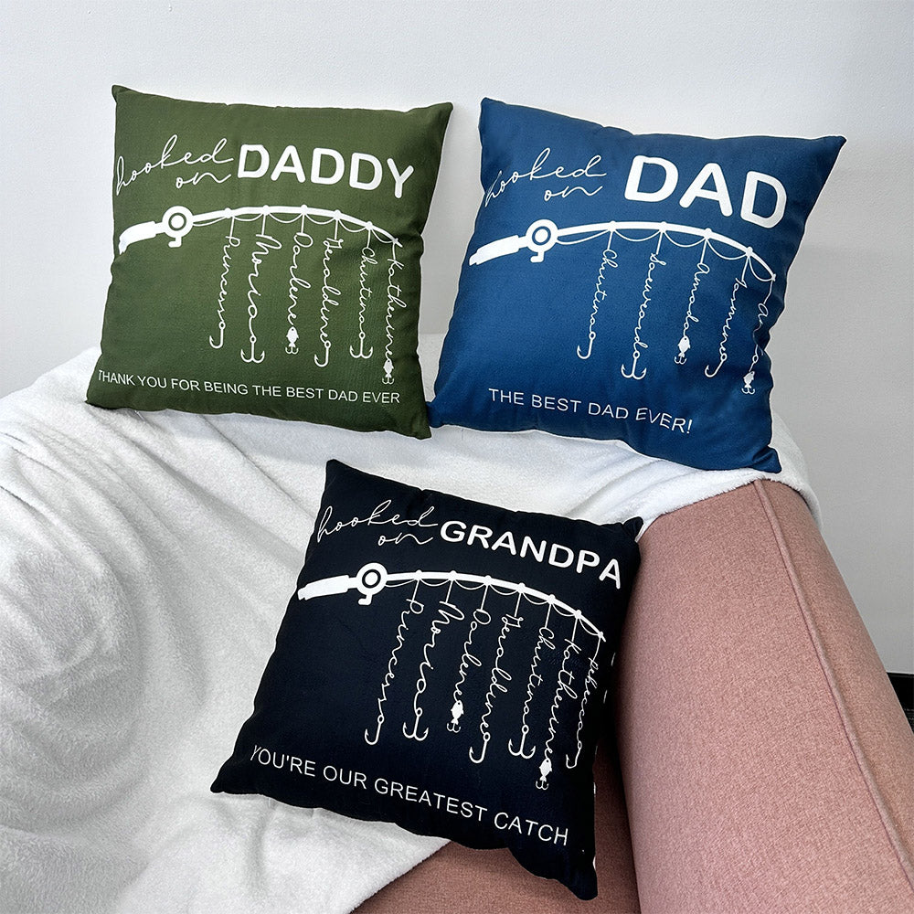 🎣 Hooked on Daddy Customized Pillow