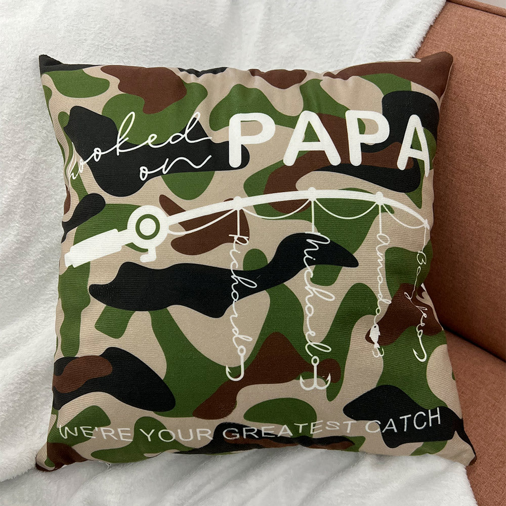 🎣 Hooked on Daddy Customized Pillow