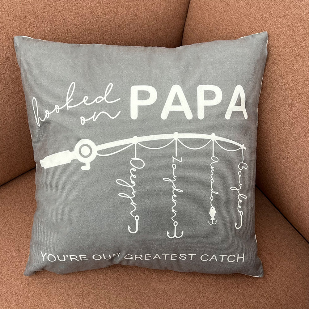 🎣 Hooked on Daddy Customized Pillow
