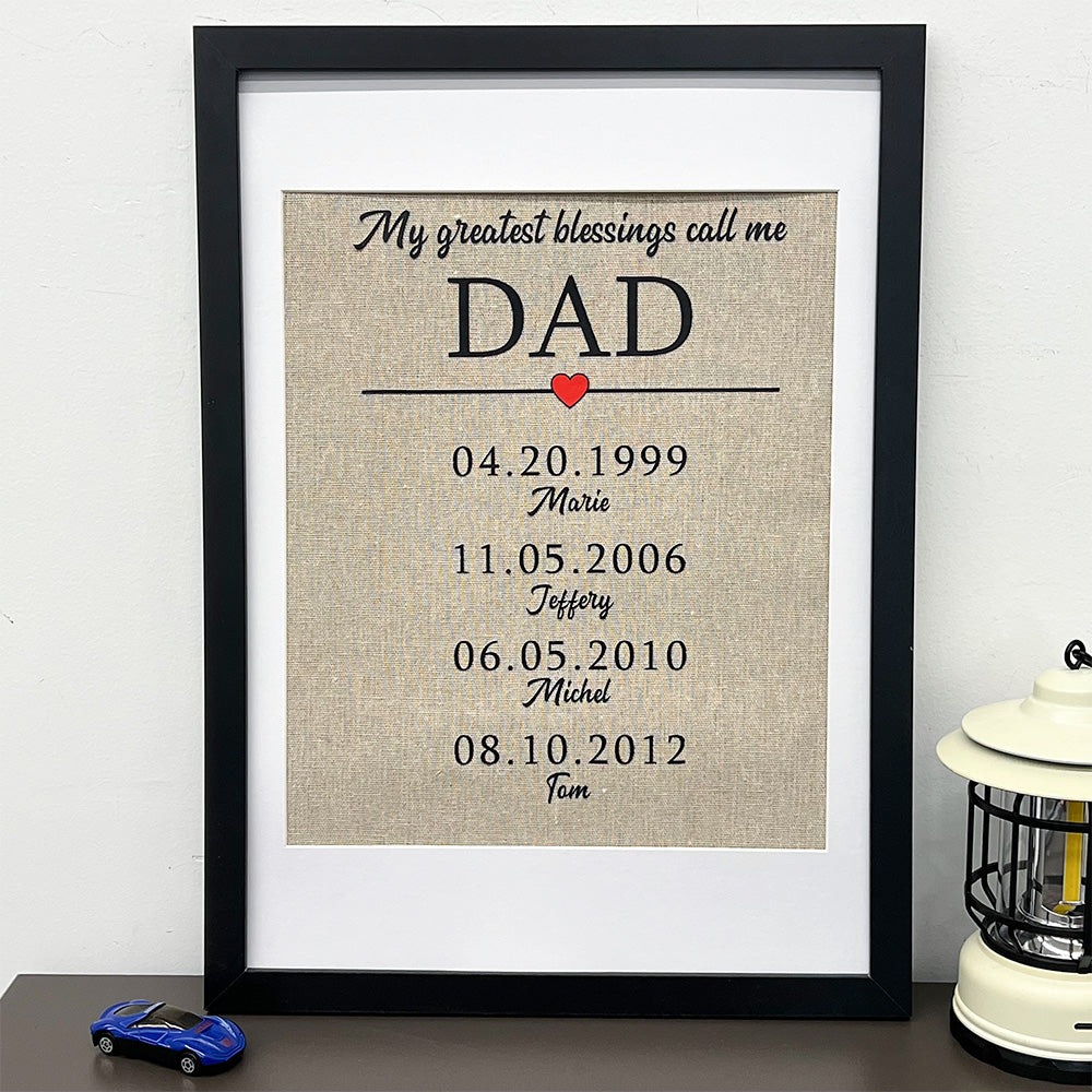 My greatest blessings call me DAD Customized Name Frame