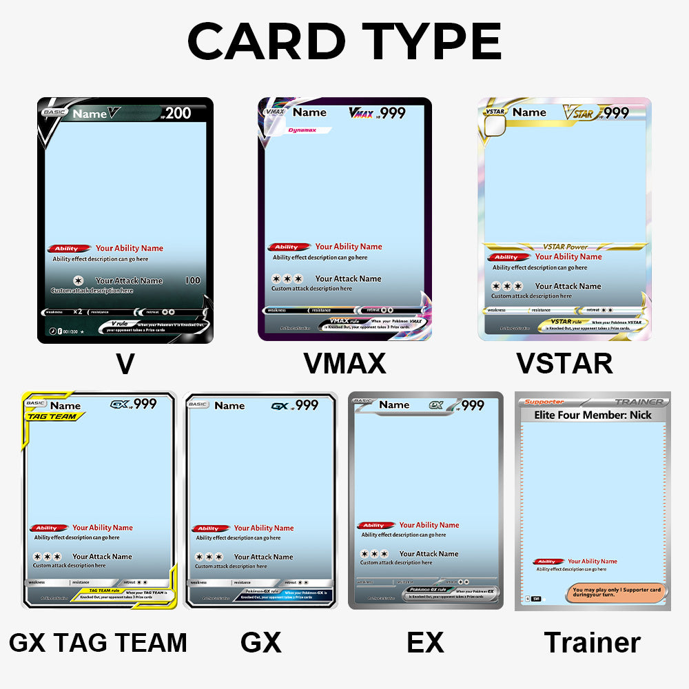 Custom Anime Pet Pokecard TCG V/Vmax/VSTAR/EX/GX Card