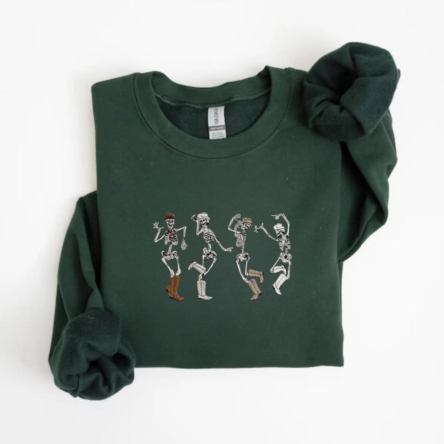 Cowboy Skeletons Dainty Dancing Embroidered Sweatshirt