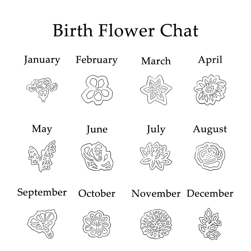 Combined Birth Flower Bouquet Necklace