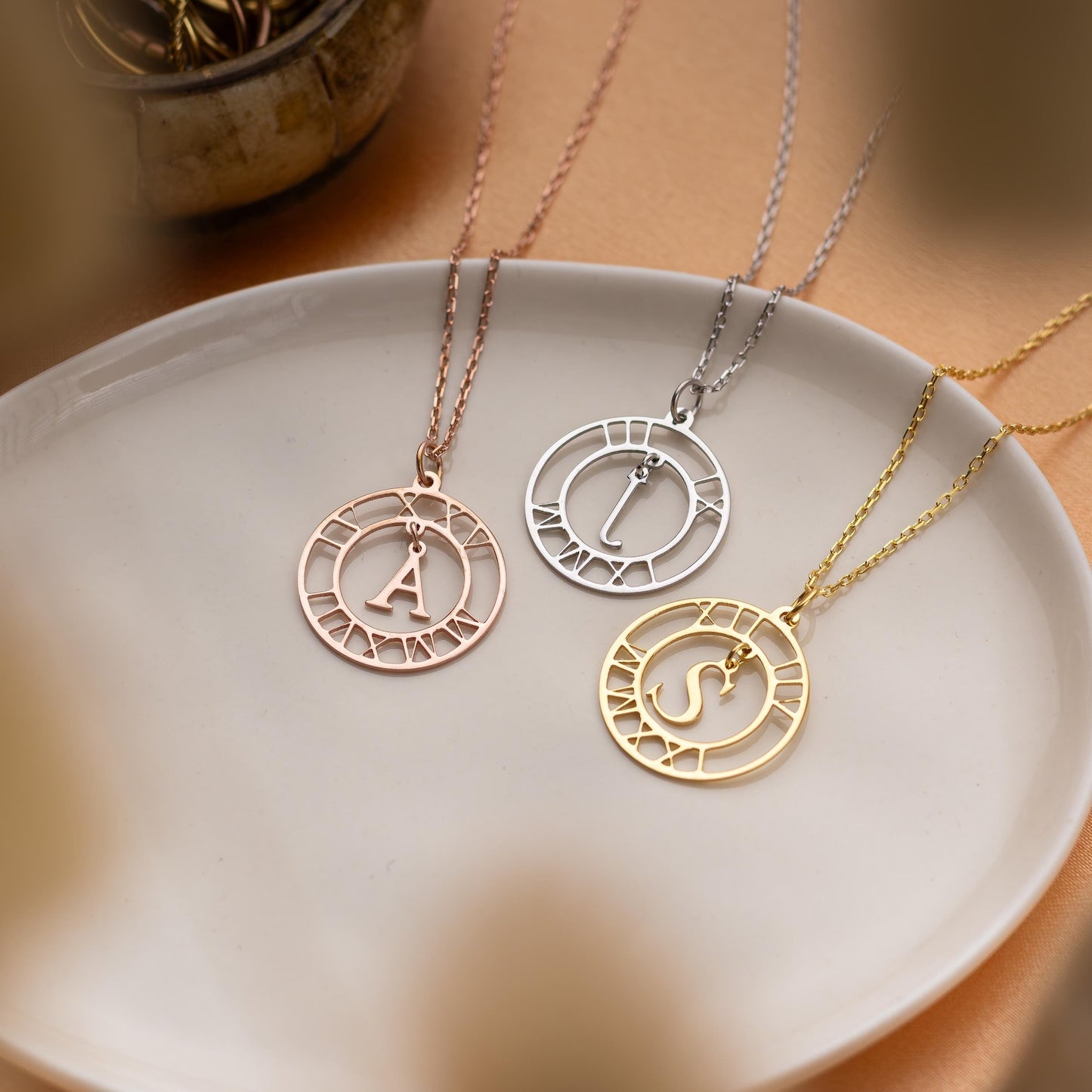 50%off⭐️Personalized Roman Numerals Necklace, Initial Necklace with Date