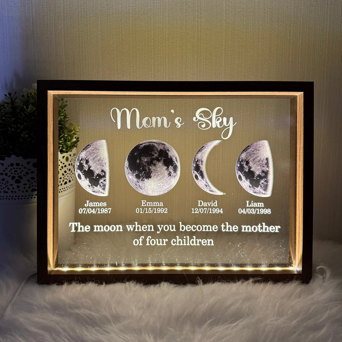 50% off✨-Led Light Frame With Real Moon Phase- Mom's universe