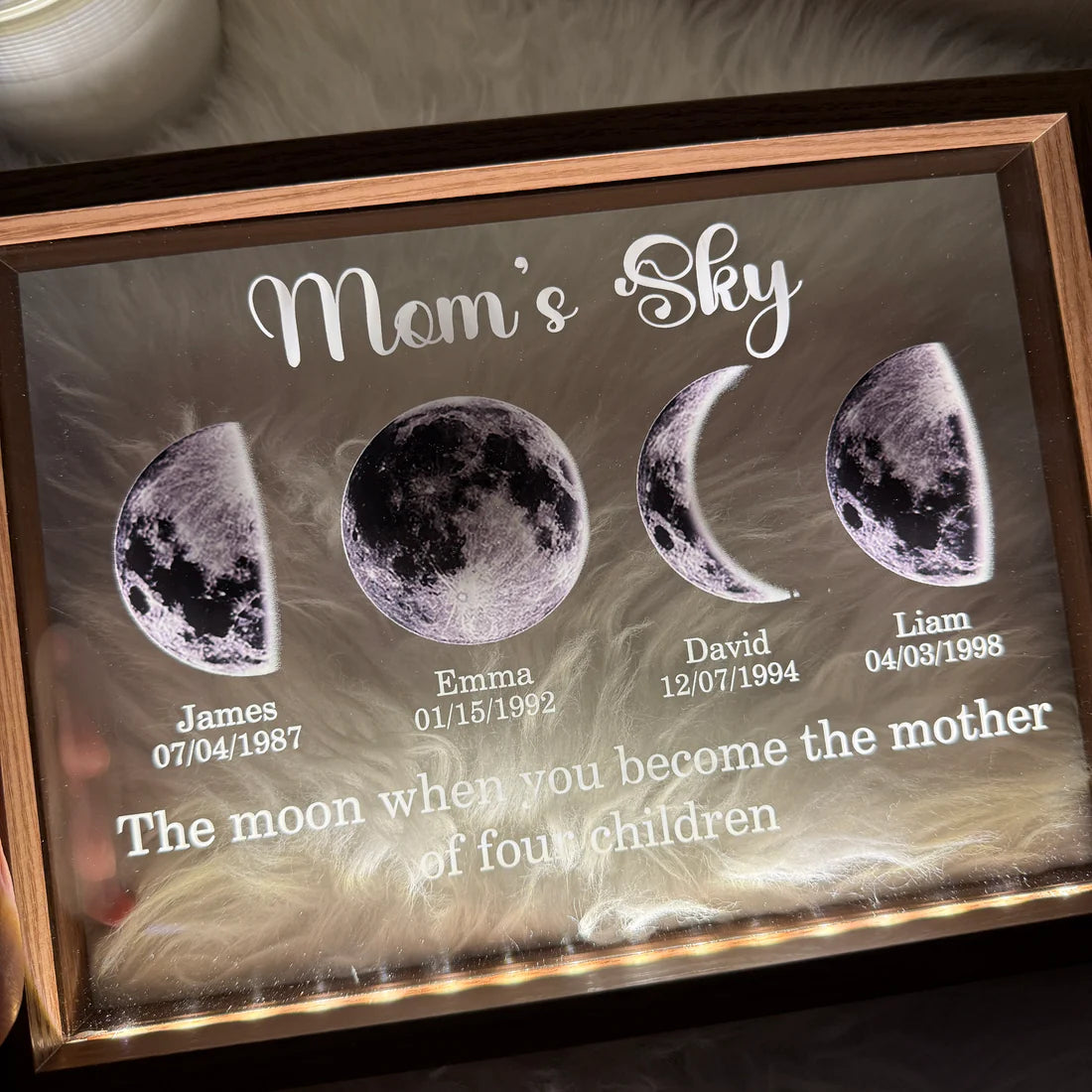 50% off✨-Led Light Frame With Real Moon Phase- Mom's universe