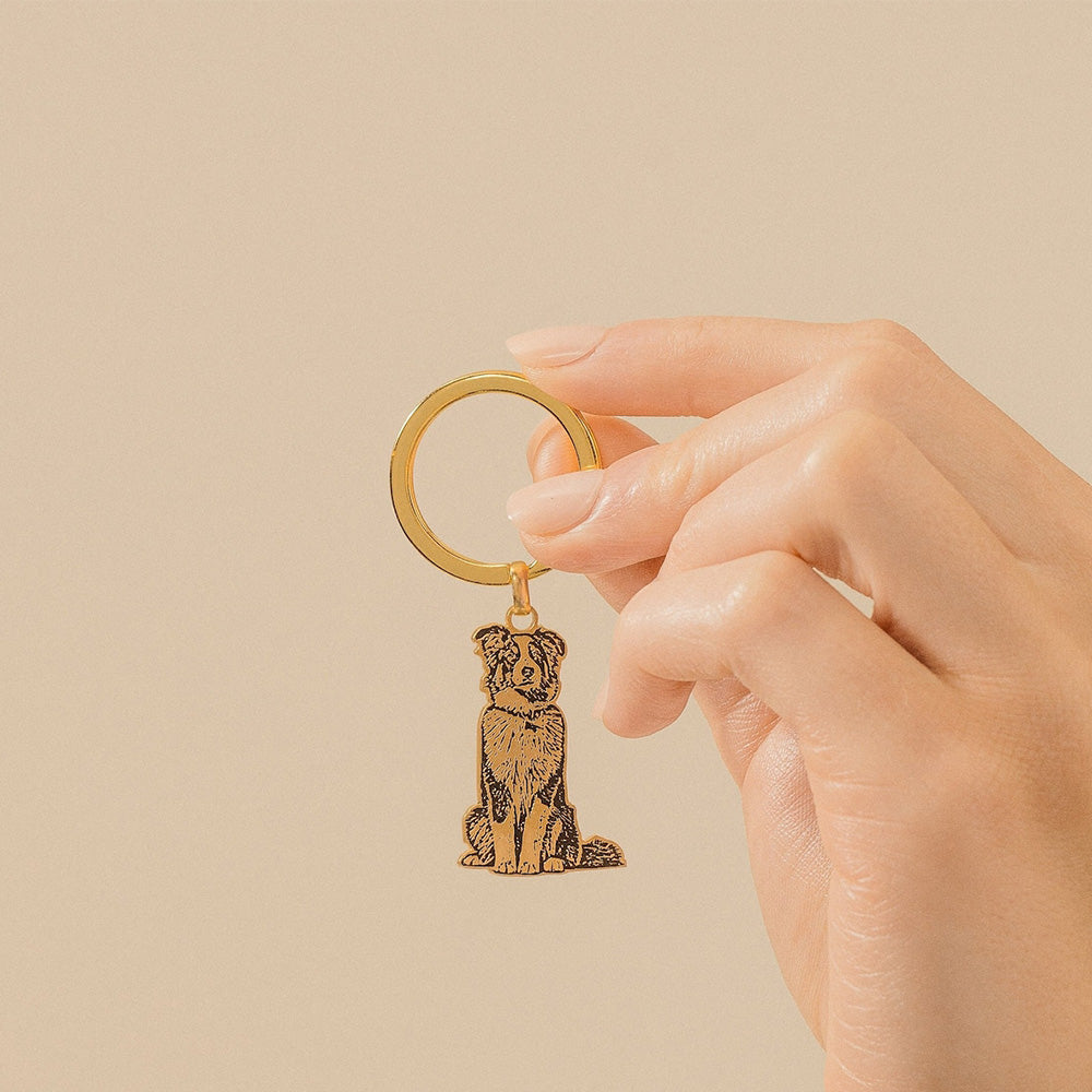 50%OFF⭐️ Custom Engraved Pet Keychain Handmade