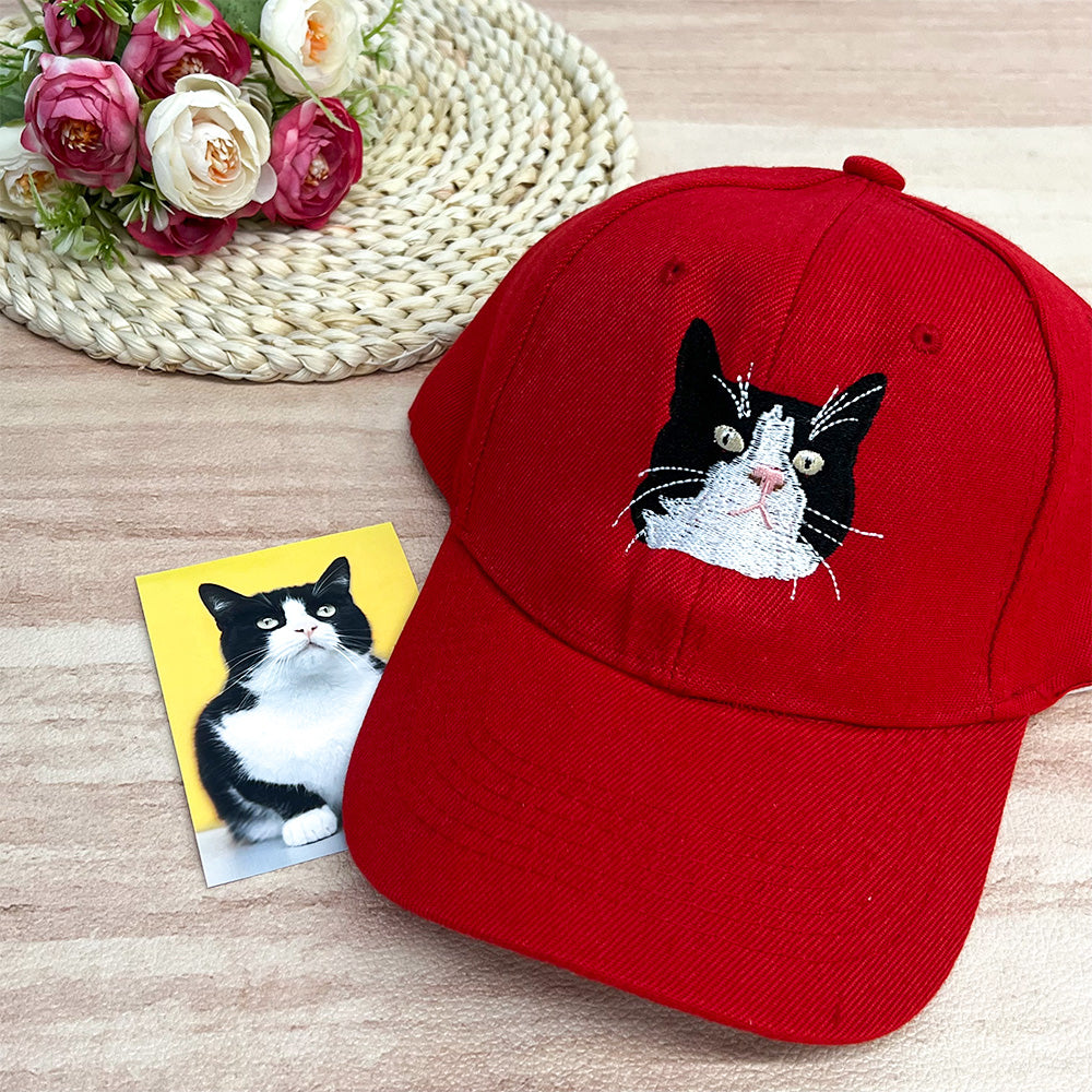 Custom Embroidered Hat with Pet Portrait