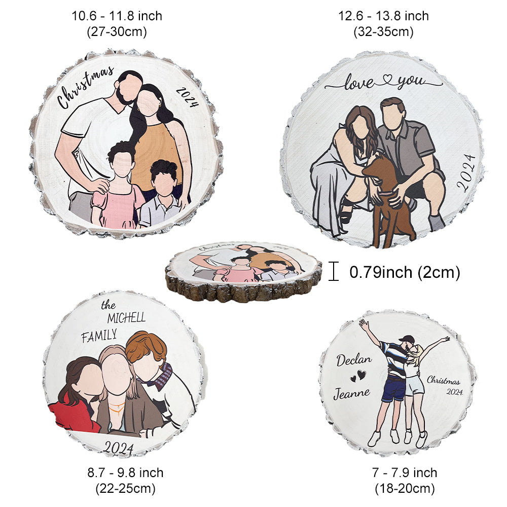 50%off⭐️50%OFF ⭐️ Custom Natural Wood Slice With Portrait And Engraved Text