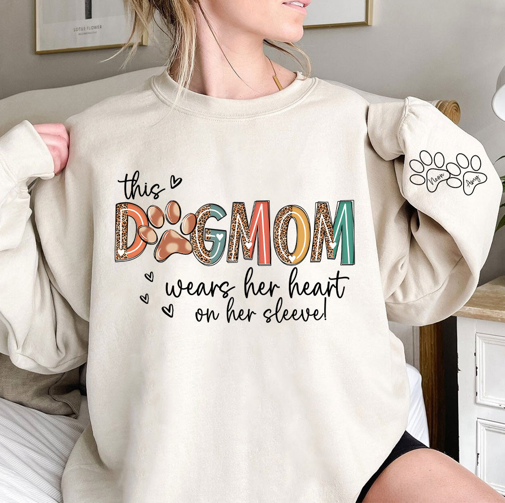 50%off⭐️This Dog Mom Wears Her Heart on Her Sleeve Sweatshirt/Hoodie