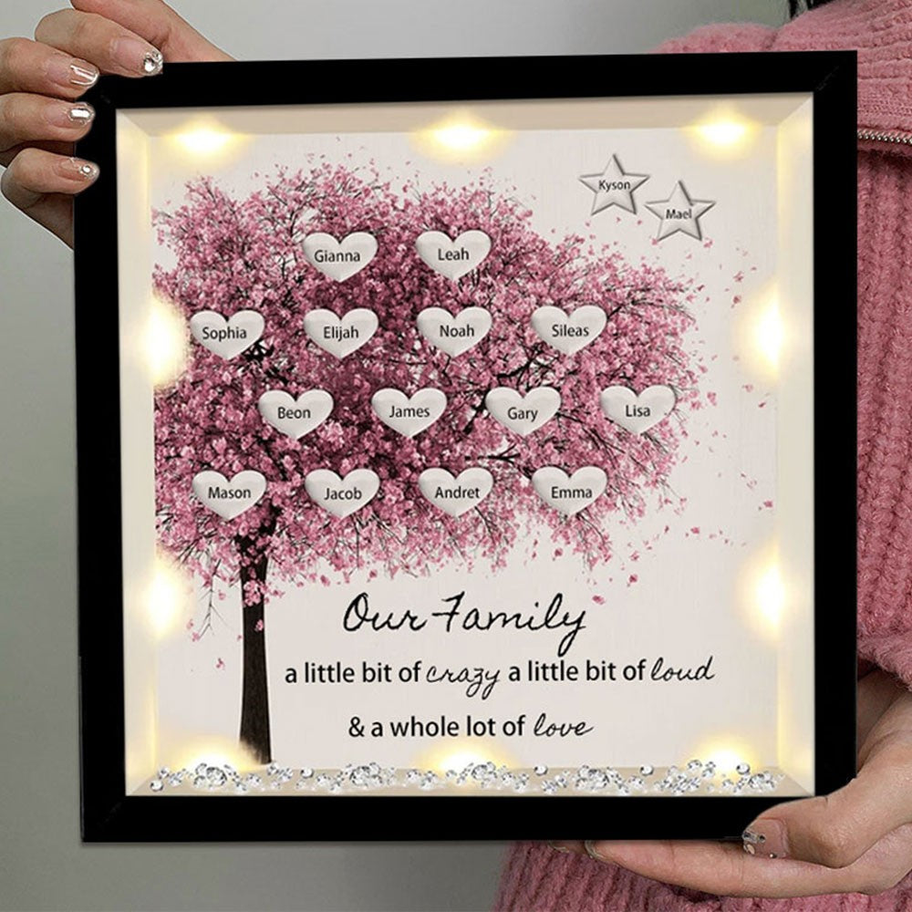 50% OFF✨Custom Family Tree Heart Light Frame Gift With Stars