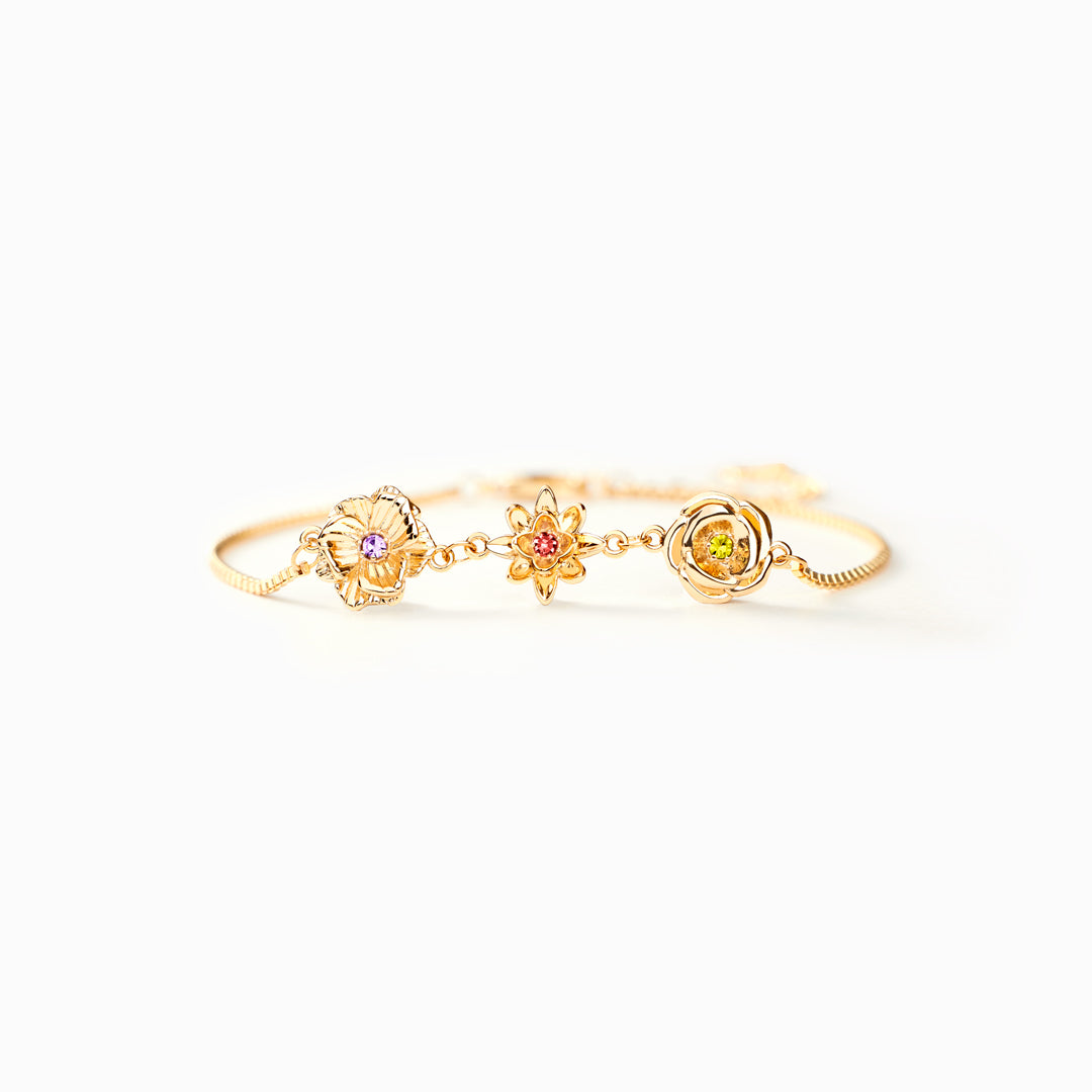 Personalized Birth Flower Fidget Spinner Bracelet With Birthstone For Mom & Grandma