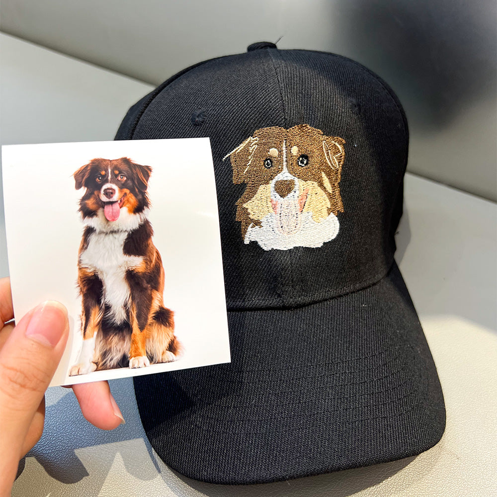 Custom Embroidered Hat with Pet Portrait
