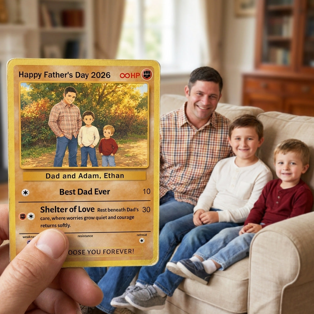 Custom Anime Photo "Best Dad Ever" Trading Card Pokecard
