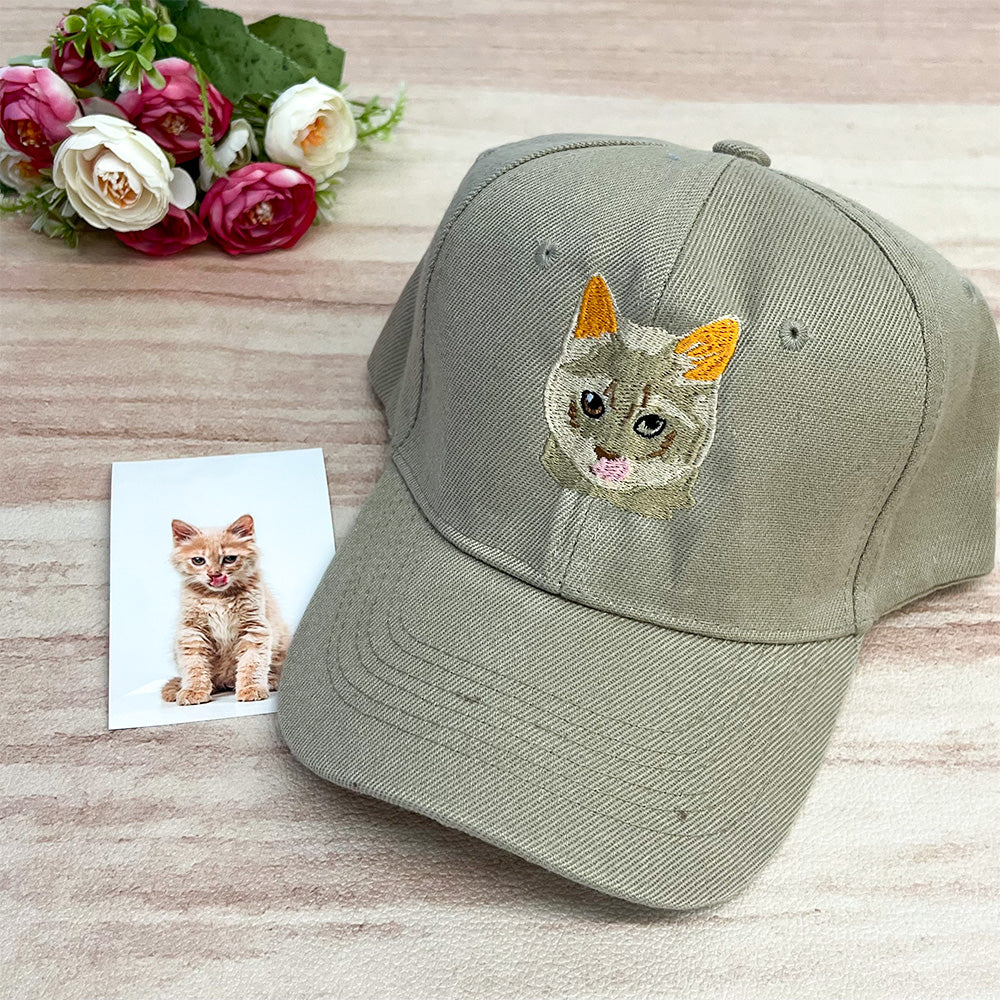Custom Embroidered Hat with Pet Portrait