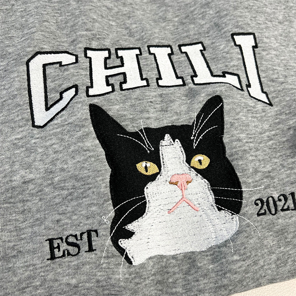 50%OFF⭐️Custom Embroidered Hoodie/Sweatshirt With Pet Portrait