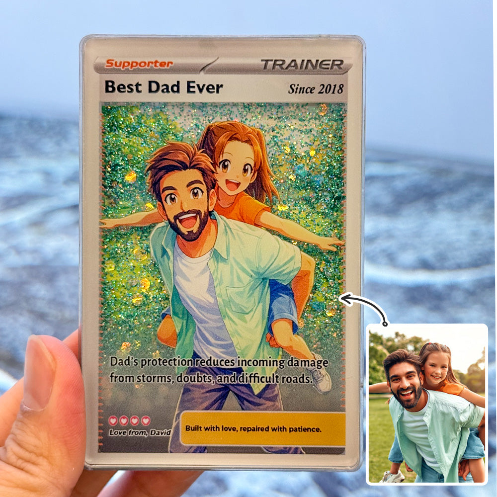 50%OFFš„Best Dad Ever Flowing Glitter Trainer Card, Father's Day Gift