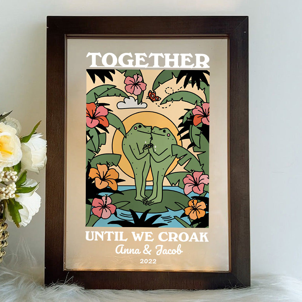 50%OFF⭐️Personalized Frog Illustration LED Light Together Until We Croak Style 4