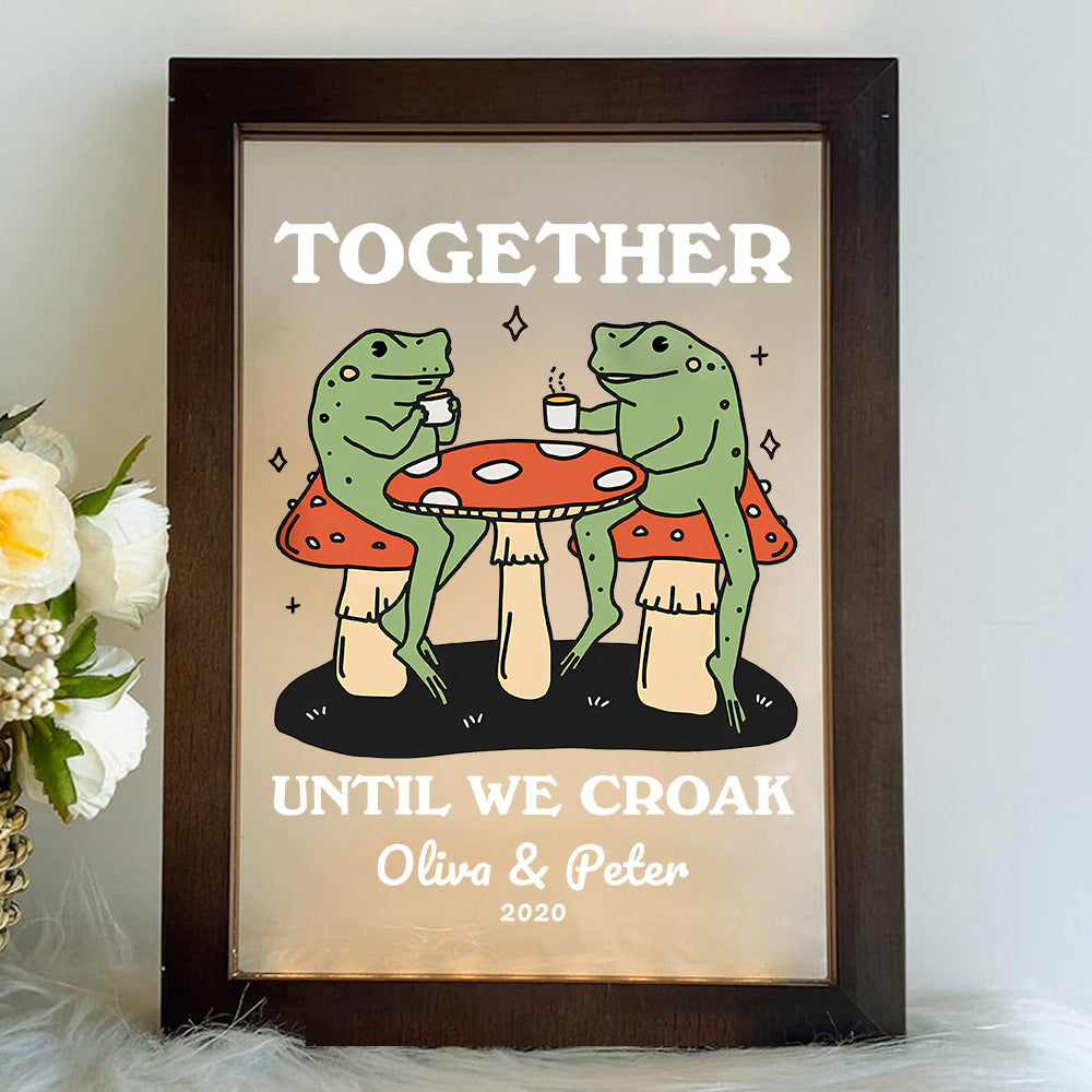 50%OFF⭐️Personalized Frog Illustration LED Light Together Until We Croak Style 1