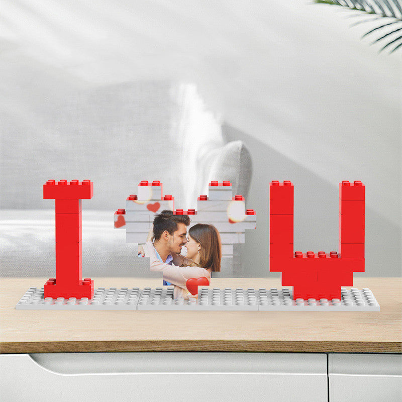 Personalised I Love You Brick Puzzles Gifts, Photo Block for Lovers