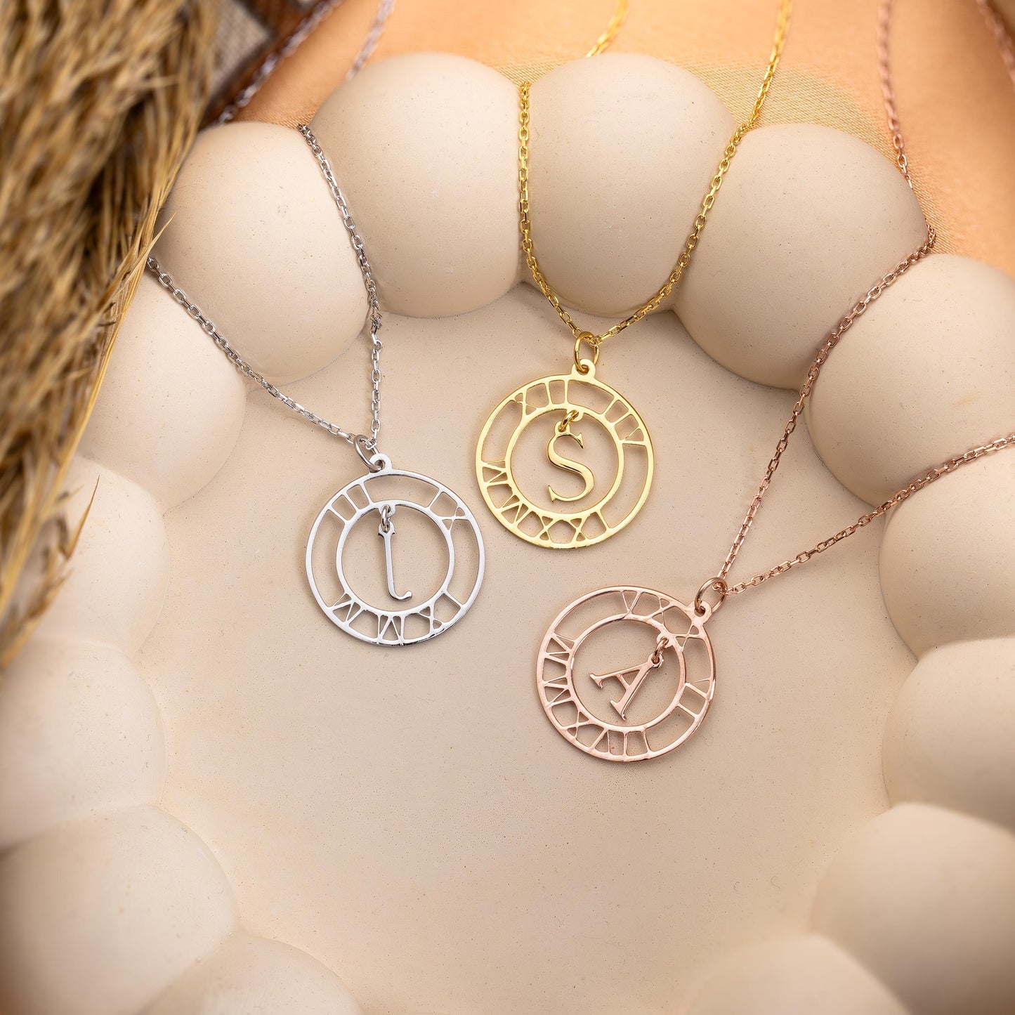 50%off⭐️Personalized Roman Numerals Necklace, Initial Necklace with Date