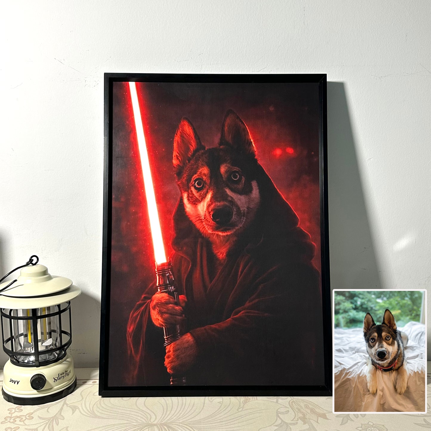 Custom Lightsaber Galactic Hero Pet Portrait Frame Gift🌍