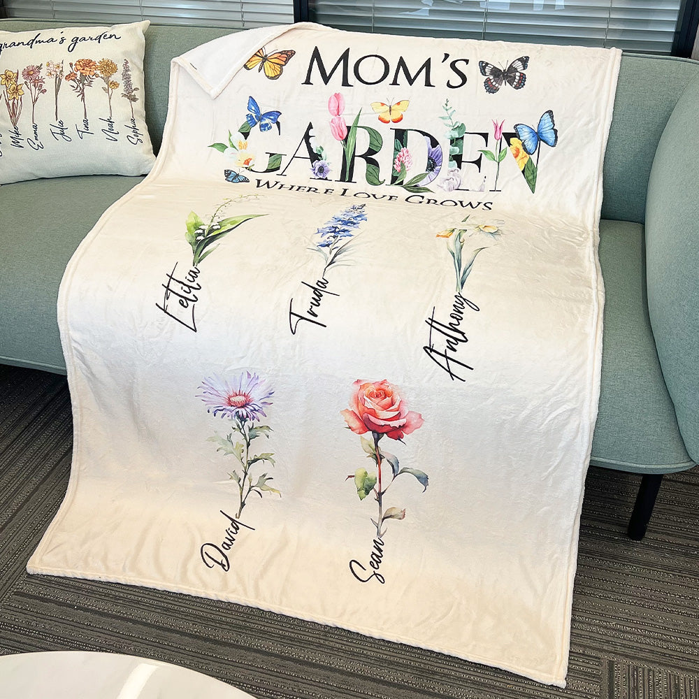 2025NEW⭐️Mom's Garden Where Love Grows Customized Blanket Butterfly