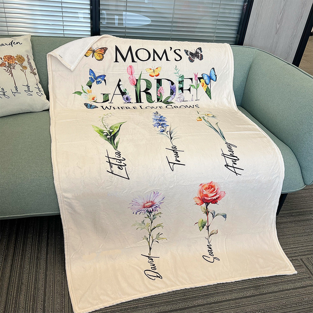 2025NEW⭐️Mom's Garden Where Love Grows Customized Blanket Butterfly
