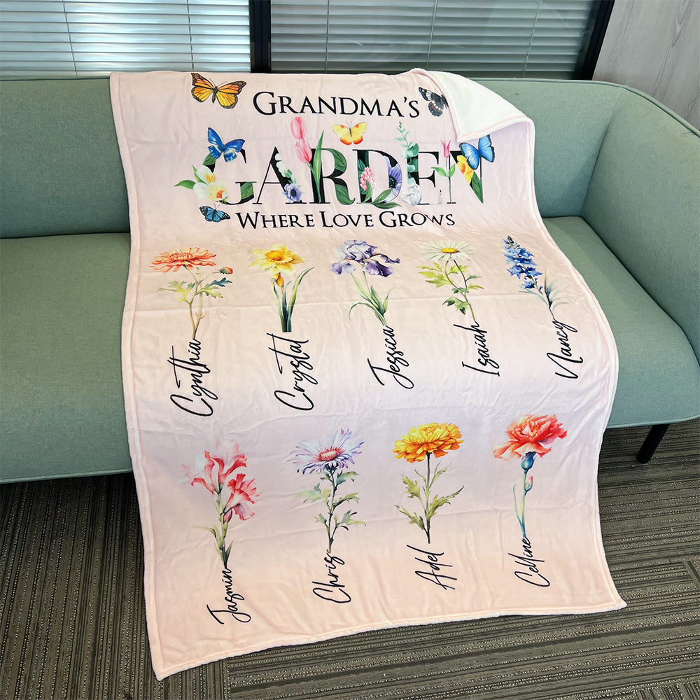 2025NEW⭐️Mom's Garden Where Love Grows Customized Blanket Butterfly