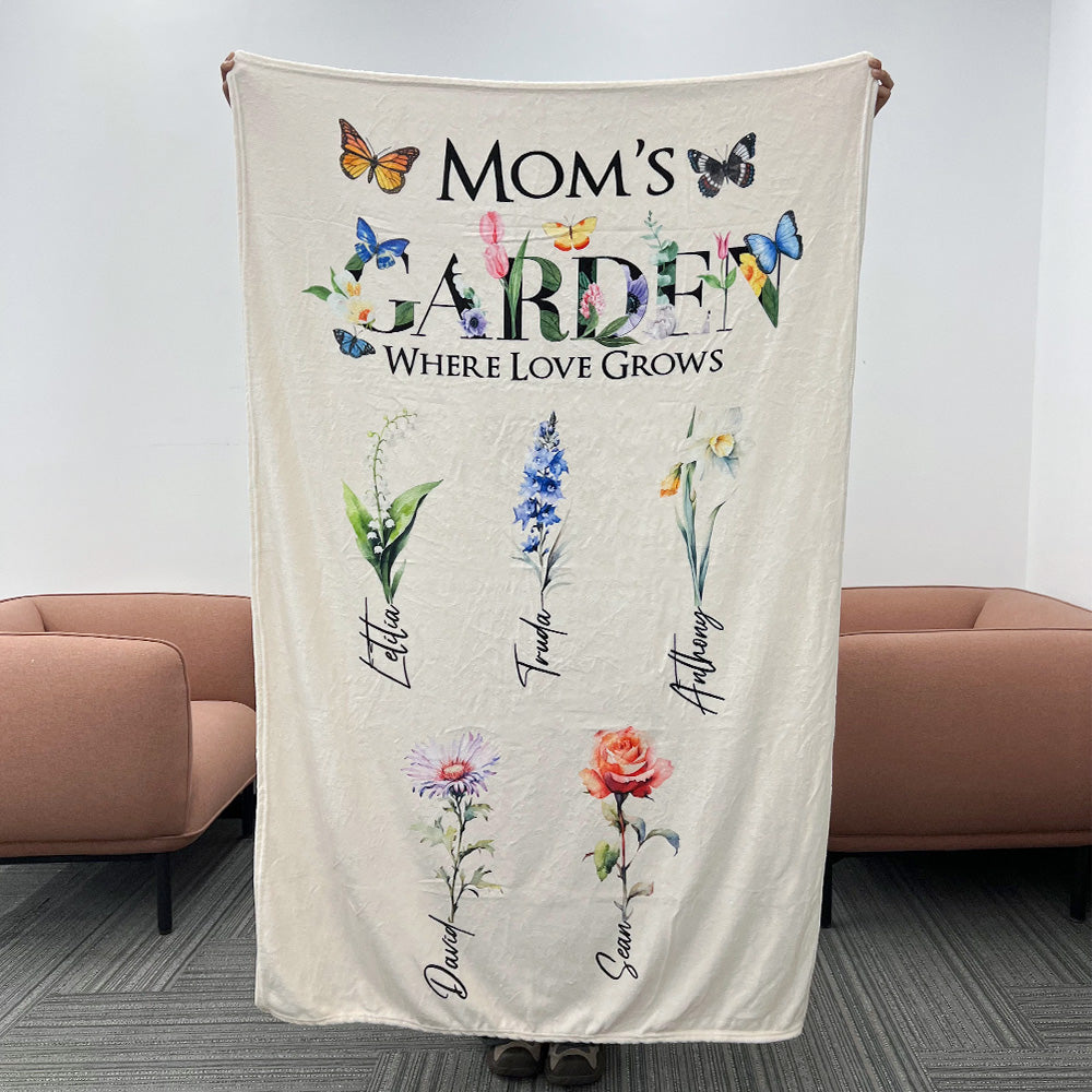 2025NEW⭐️Mom's Garden Where Love Grows Customized Blanket Butterfly