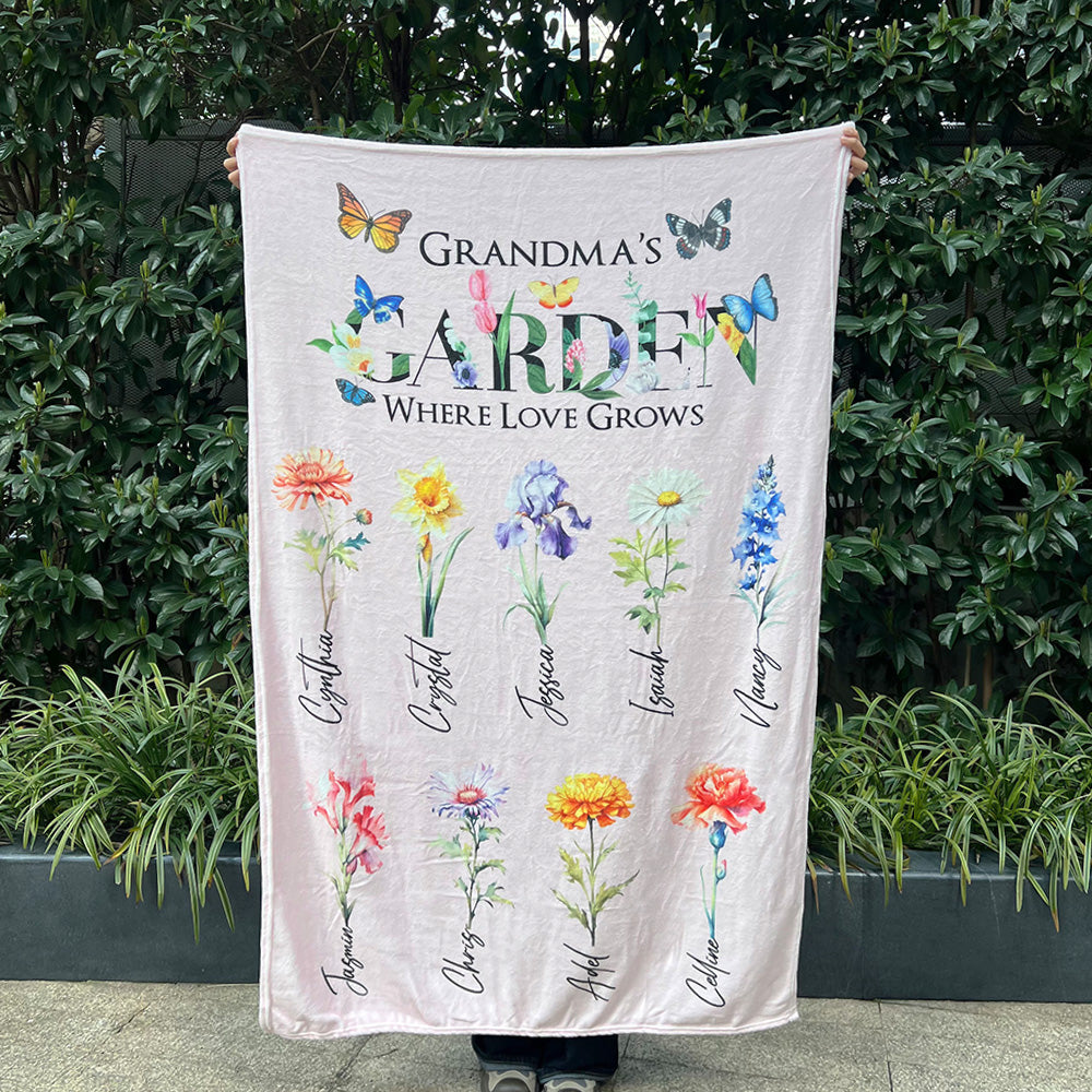 2025NEW⭐️Mom's Garden Where Love Grows Customized Blanket Butterfly