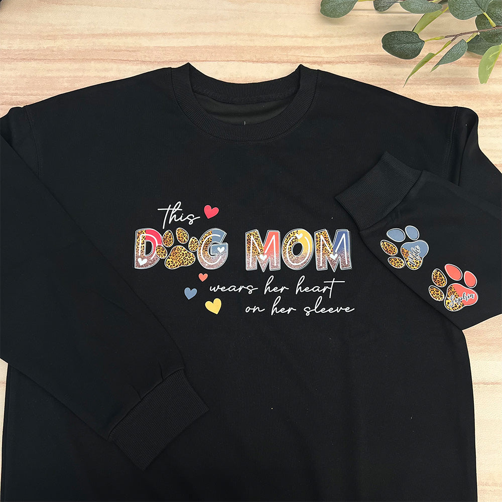 50%off⭐️This Dog Mom Wears Her Heart on Her Sleeve Sweatshirt/Hoodie