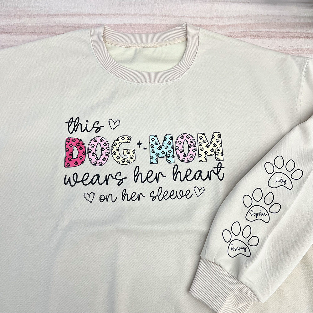 50%off⭐️This Dog Mom Wears Her Heart on Her Sleeve Sweatshirt/Hoodie