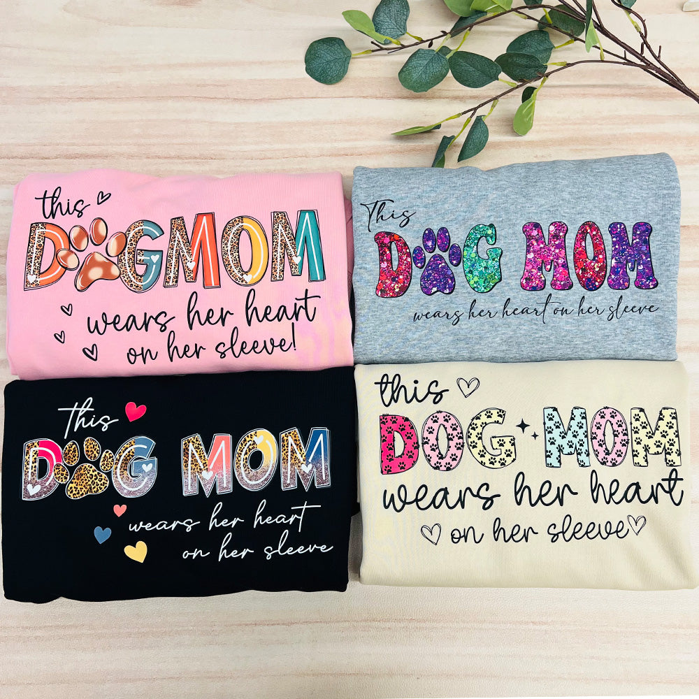 50%off⭐️This Dog Mom Wears Her Heart on Her Sleeve Sweatshirt/Hoodie